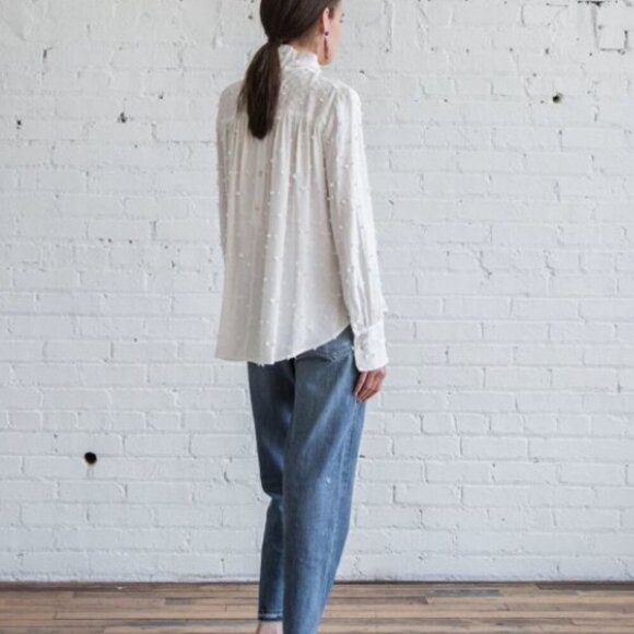 Rachel Comey OFF WHITE Women's Lashes Crepe L/S Rite Top size 4/small - Picture 14 of 14